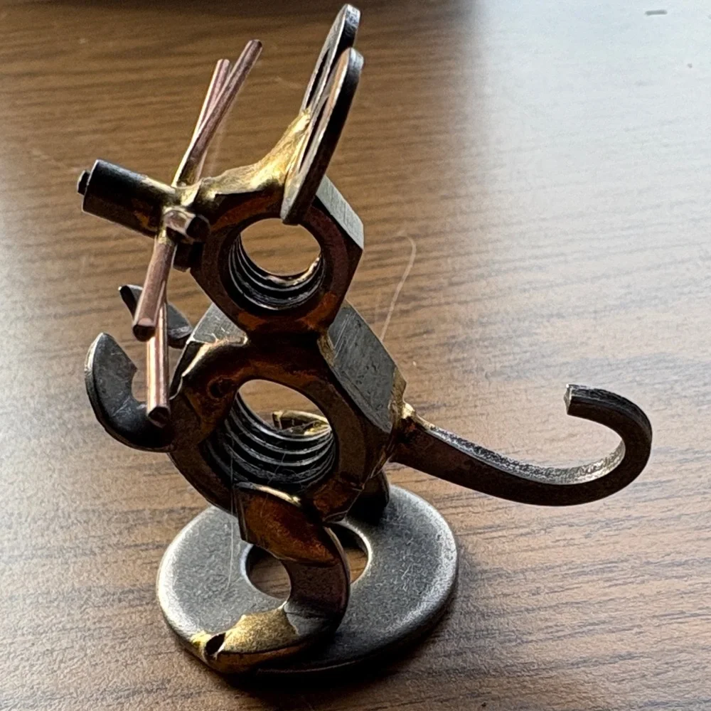 Unique Metal Mouse Figurine